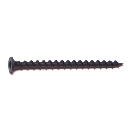 Buildright Drywall Screw, #8 x 2-1/2 in, Steel, Flat Head Square Drive, 2500 PK 07436